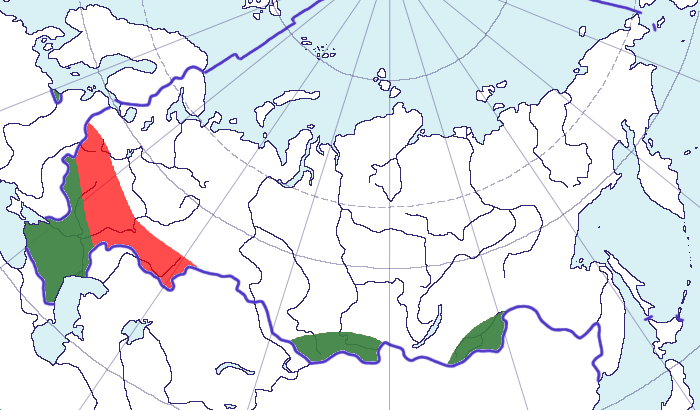 Карта распространения индийского ибиса.